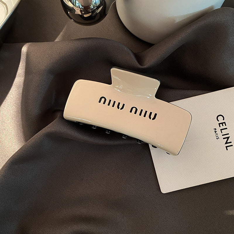 Lazy style ~ french acetic acid gripper work clothing korean high-end double-sided hairpin back of the head hairpin shark clip for women