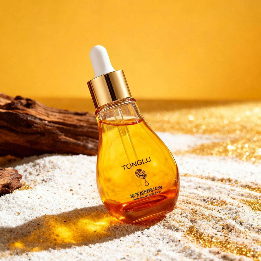 Cosmetic packaging essence serum bottle frosted spray coating rose gold essential oil dropper glass bottle 40ml