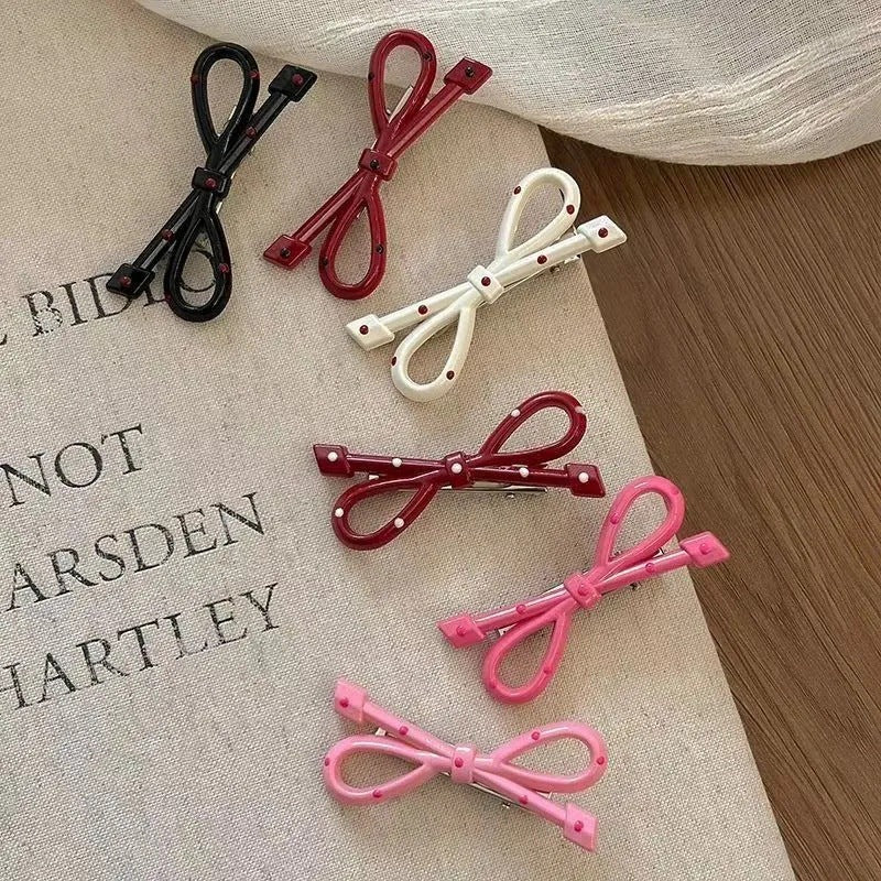 [20-piece set] anker red bow hair clip new sweet forehead bangs side clip duckbill clip hairpin