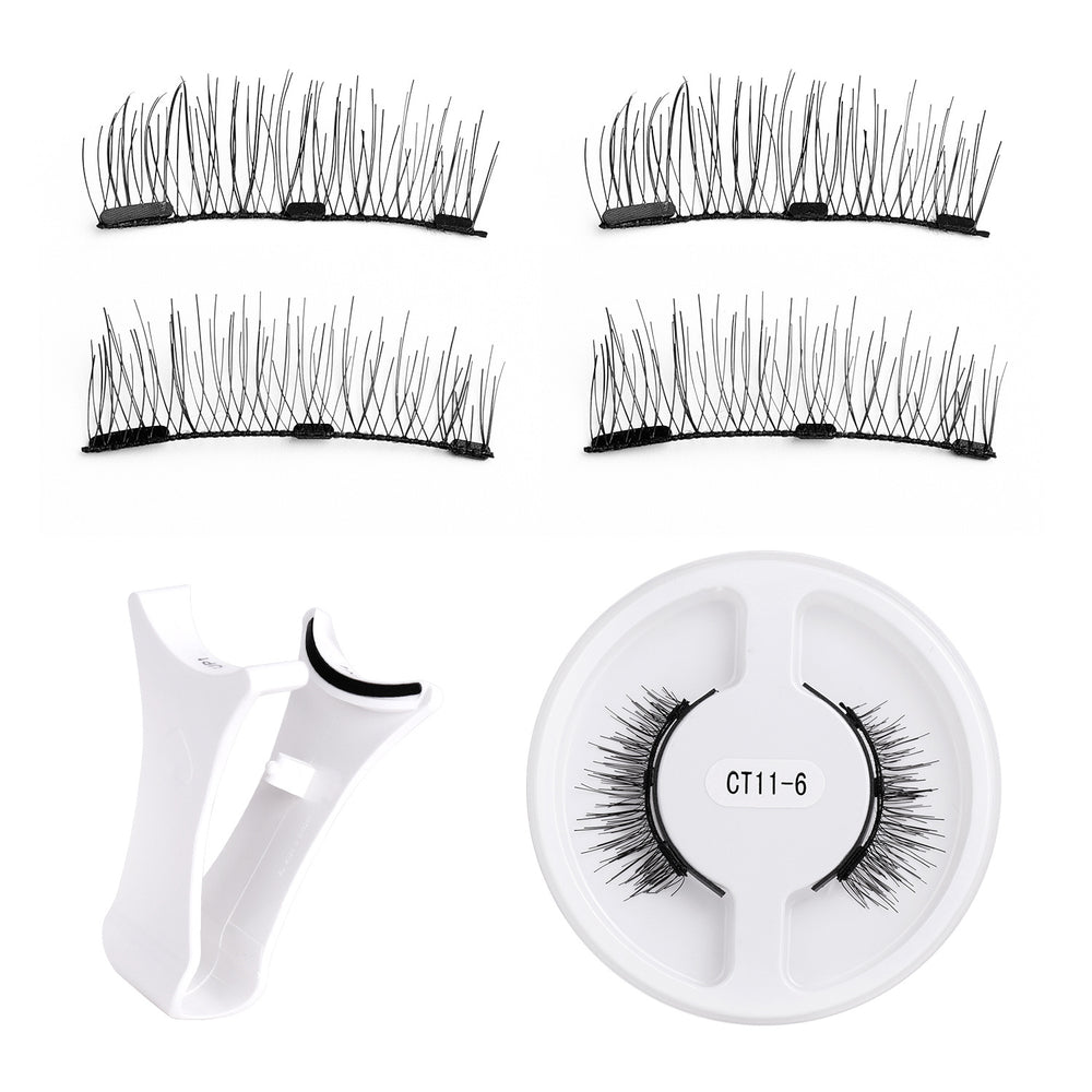 popular magnetic false eyelashes, glue-free, one-piece magnetic suction set, fox eyelashes, flatness magnetic