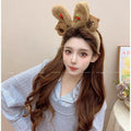 New 3d plush headband for face washing - super cute, sweet, cartoonish, and adorable bear design for women's mask application