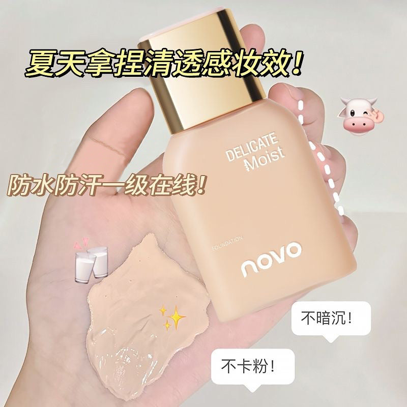 Novo soft focus hydrating foundation: concealing, moisturizing, oil-control, long-lasting, waterproof, sweat-proof, non-caking, transfer-proof – perfect for students