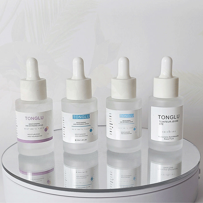 Ready-to-ship cosmetic glass bottles and packaging materials: 30ml essential oil bottles, dropper essential oil dispensing bottles, and serum/essence glass bottles