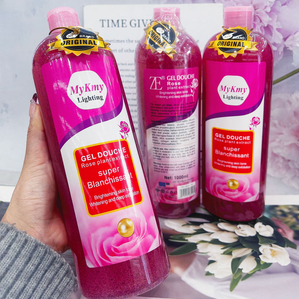 export ze rose plant extract shower gel 1000ml - silky smooth, deep cleansing - wholesale for export