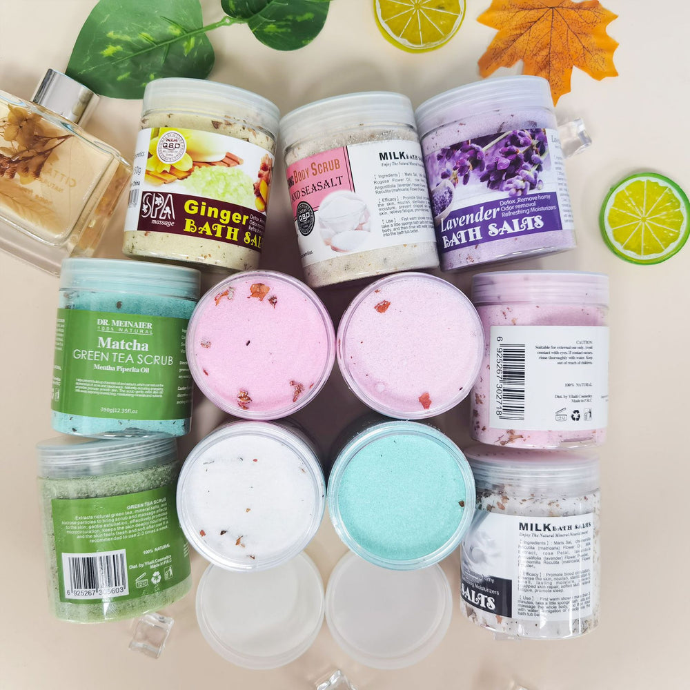 rose milk petal bath salt cleansing exfoliating mud scrub salt massage fragrant bath foot bath salt 350g