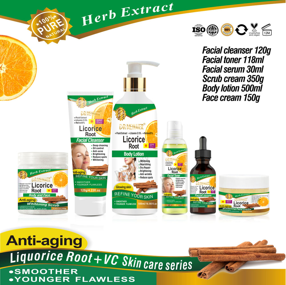 trade licorice vc skincare set series - hydrating, moisturizing, toner, cream, nourishing skin - wholesale