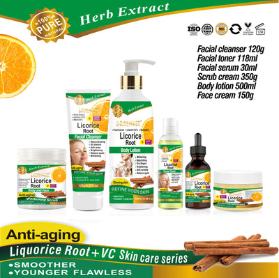 trade licorice vc skincare set series - hydrating, moisturizing, toner, cream, nourishing skin - wholesale