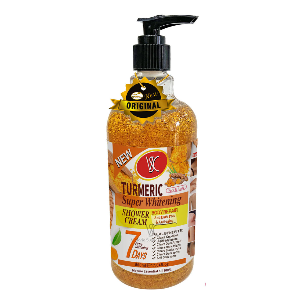 turmeric scrub shower gel 500ml - rich lather, refreshing, moisturizing body wash with carrot extract - export quality