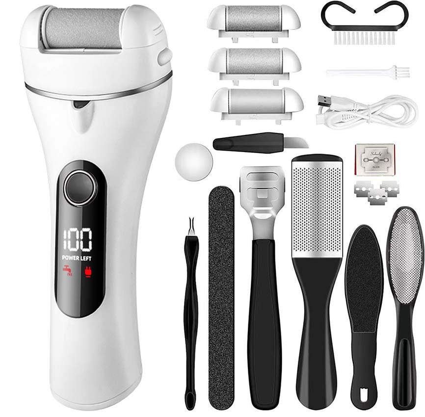 new arrival digital display electric foot grinder rechargeable dead skin and calluses pedicure handy gadget automatic foot rubbing foot grinder