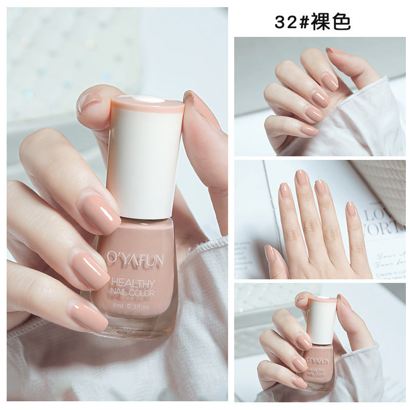Ouyafei new arrival water-based nail polish 8ml no-bake peelable long-lasting quick-drying nail polish student peelable nail polish