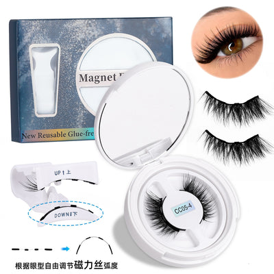 European and american magnetic false eyelashes - soft magnetic silk lashes, invisible band, reusable, wholesale for export