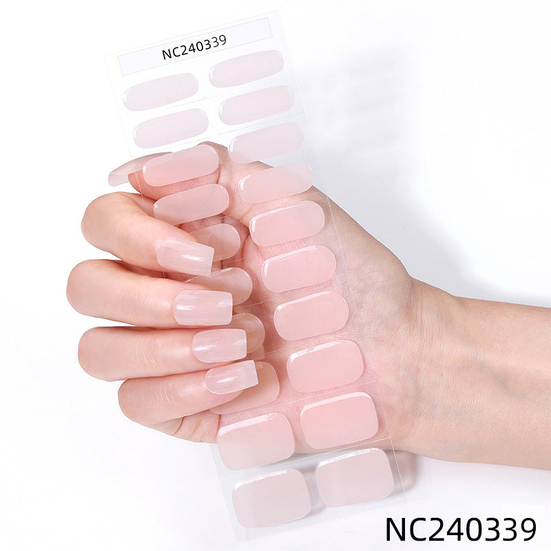 Zhengxiang custom gel nail stickers - icy sheer, cross-border, european & american style, uv curing, semi-cured nail stickers for amazon
