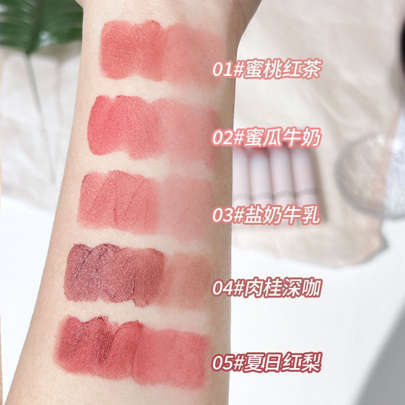 Kakashow cute bear lip glaze velvet matte matte female student affordable whitening lip and cheek dual-purpose lip mud lipstick
