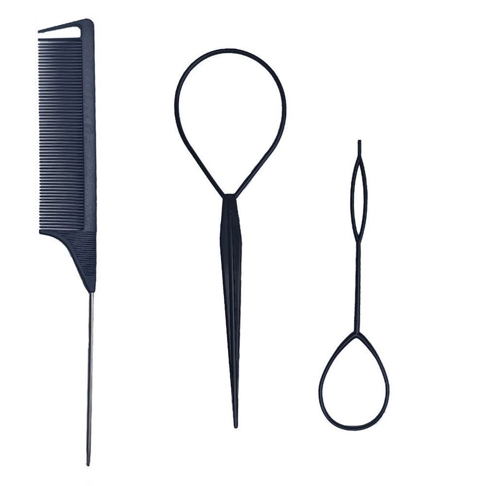Hair braiding needle, hair braider, hair curler, 8-piece set, hair styling hair accessories, hairdressing tools, fishbone braid, steel needle comb