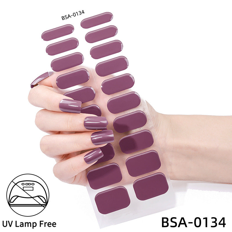 no-bake gel manicure stickers waterprooffashionpure color nail stickers no cure gel nail wraps