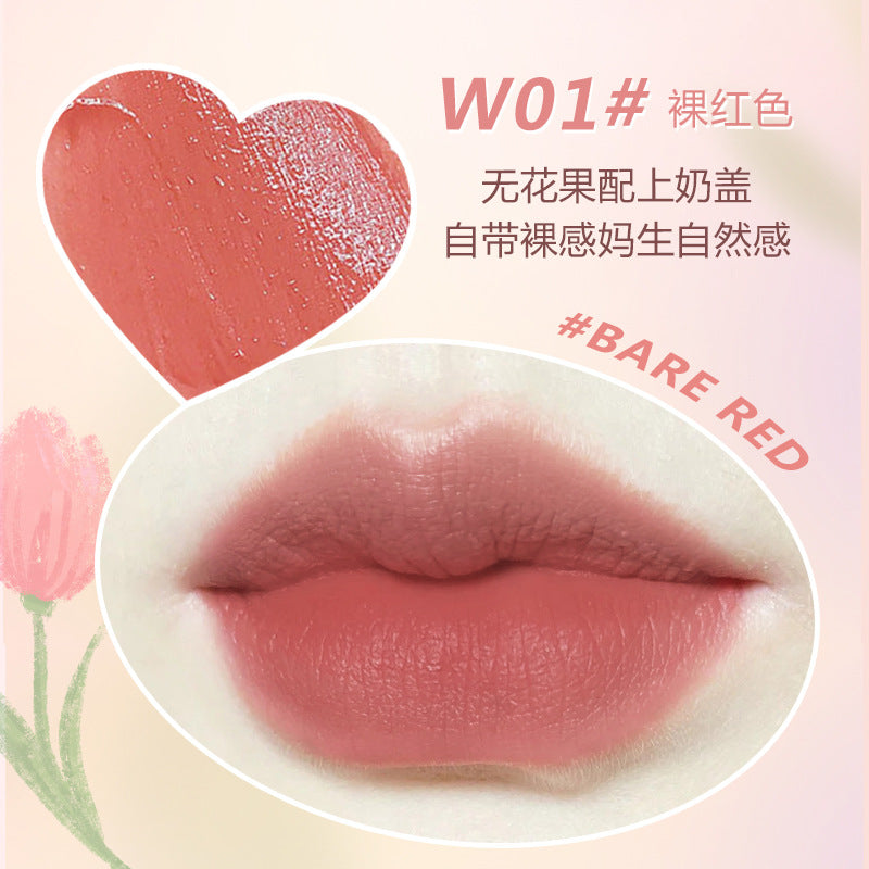 Wodwod velvet mist light cream lip glaze velvet matte matte low saturation pseudo-natural student affordable lipstick