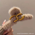 New arrivalstuffedelegantretro style large gripperclassystuffed hair clip for women's back of head large clip headwear