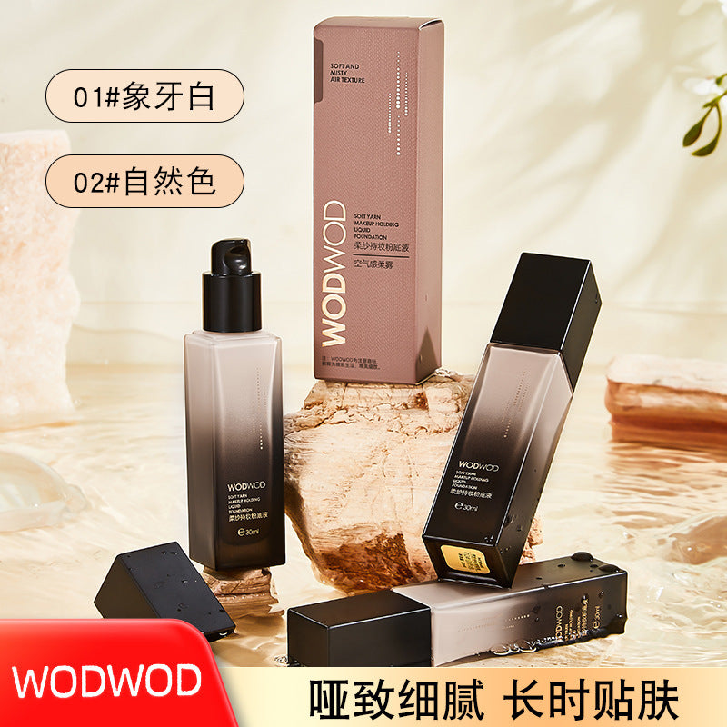 Wodwod soft focus long-lasting foundation - creamy finish, all-day coverage, waterproof, sweat-proof, smudge-proof, and flawless