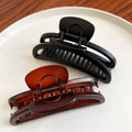 2024 premium matte black deep red-brown crescent claw clip - french chic, elegant, minimalist, extra-large hair clip