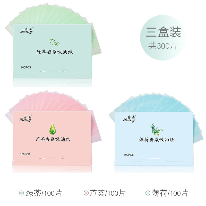 Oil-absorbing paper facial women's portable extraction refreshing makeup oil control men's and women's facial oil removal paper linen glossy in stock