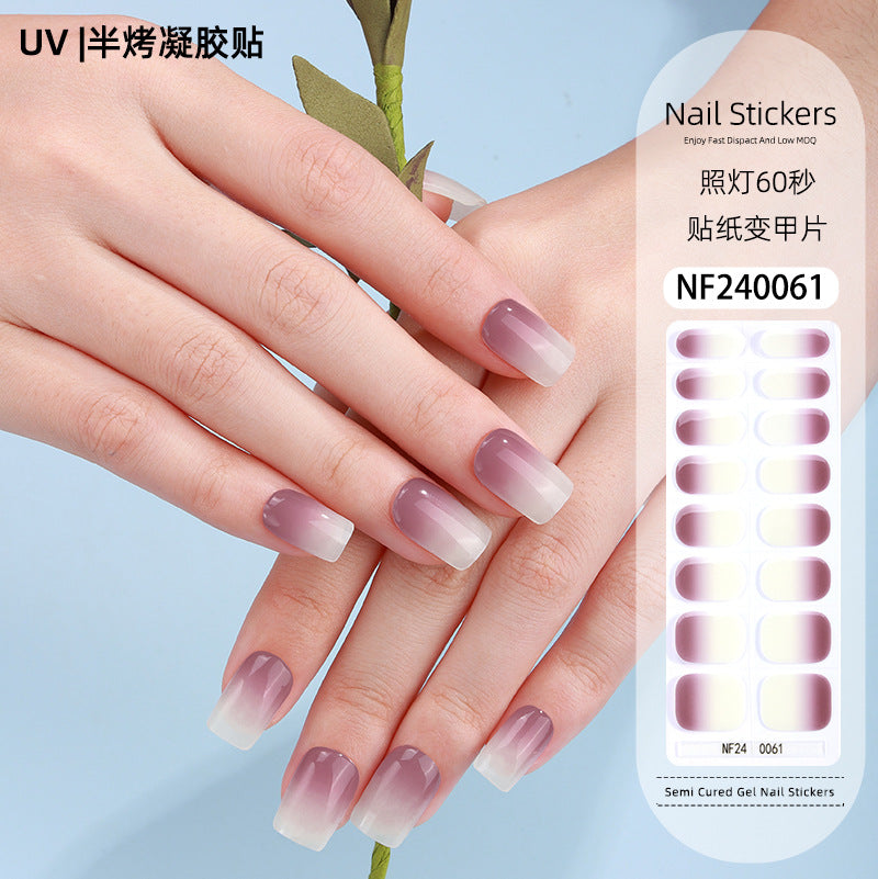 Zhengxiang custom gel nail art stickers - cat eye, glitter, 3d foil, french, uv light therapy, semi-cured nail stickers wholesale