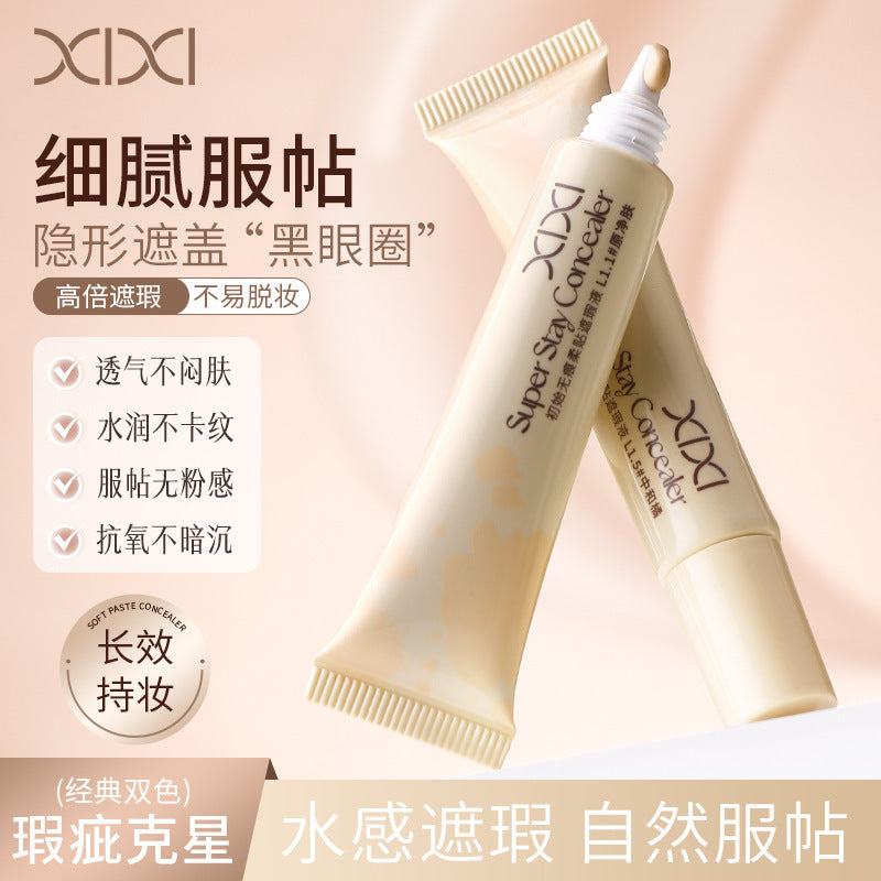 Xixi soft concealer covers freckles, acne marks, dark circles, brightens tear troughs, nasolabial folds, concealer spots
