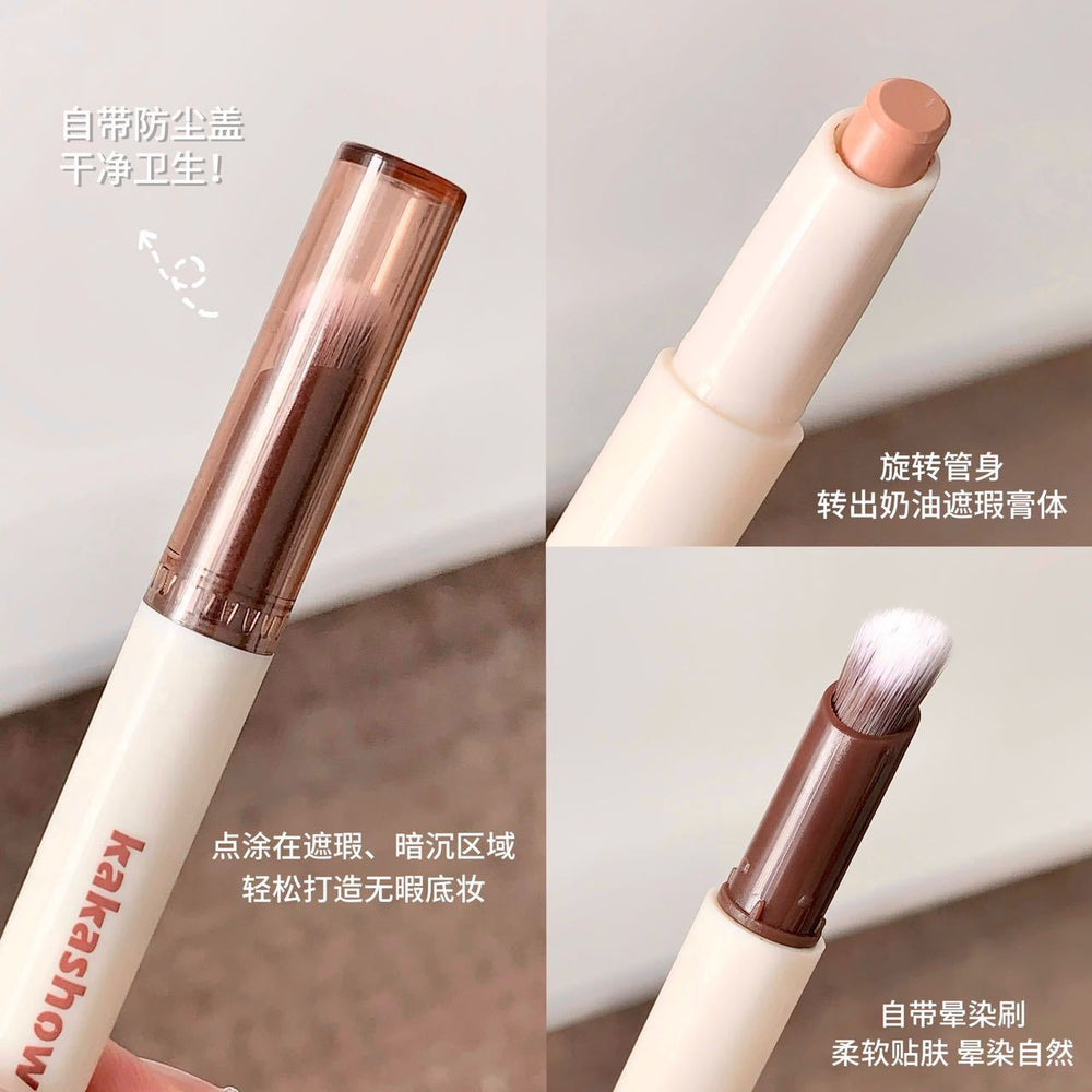 Kakashow double-ended concealer pen waterproof anti-sweat concealer for acne marks, dark circles, tear troughs, and lying silkworm concealer