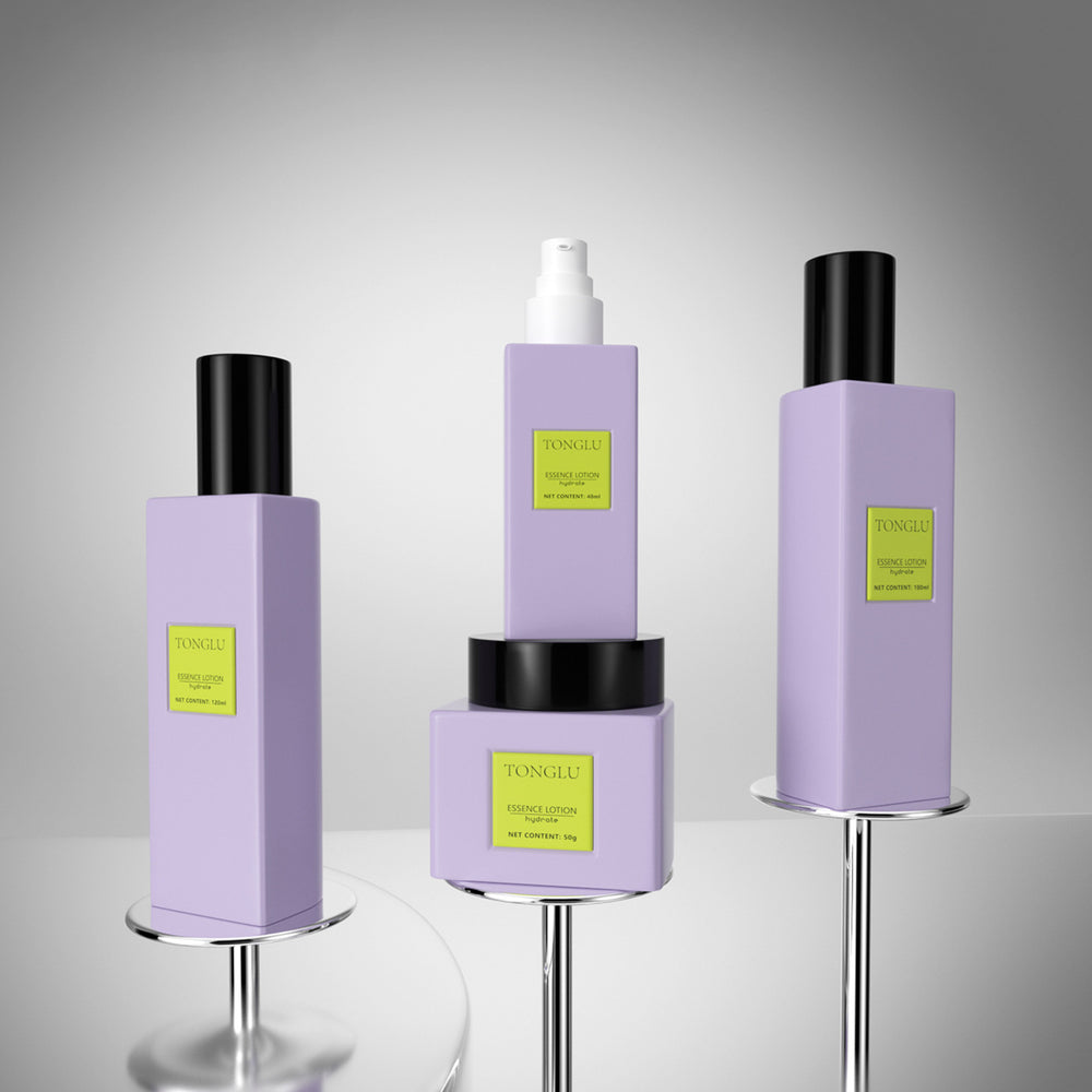 Manufacturer supplies cosmetic glass bottle suit packaging material 120ml lotion press glass bottle 50g cream bottle