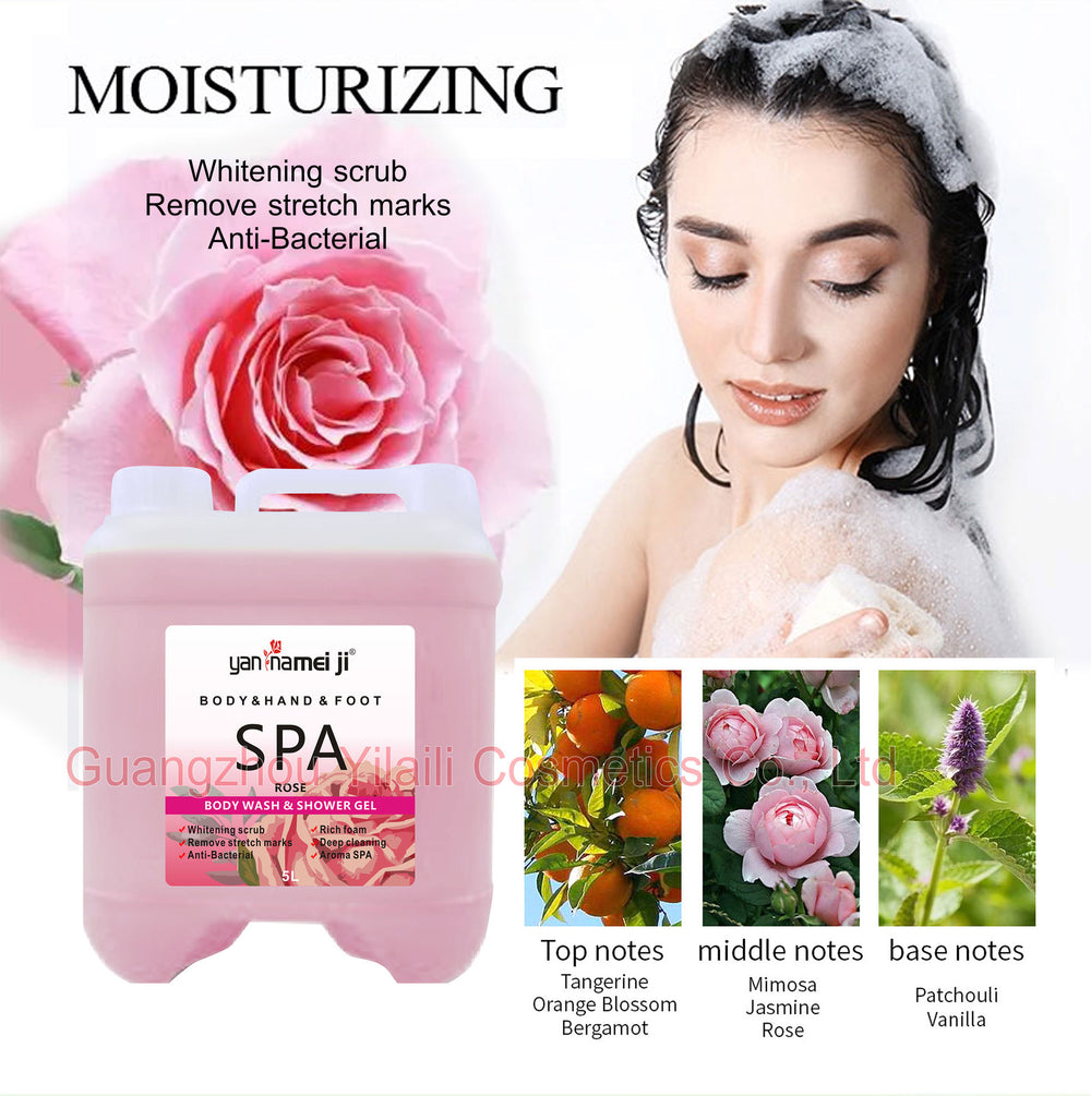 lavender concentrated shower gel silky skin plumping foam long-lasting fragrance all-over rose shower gel 5l