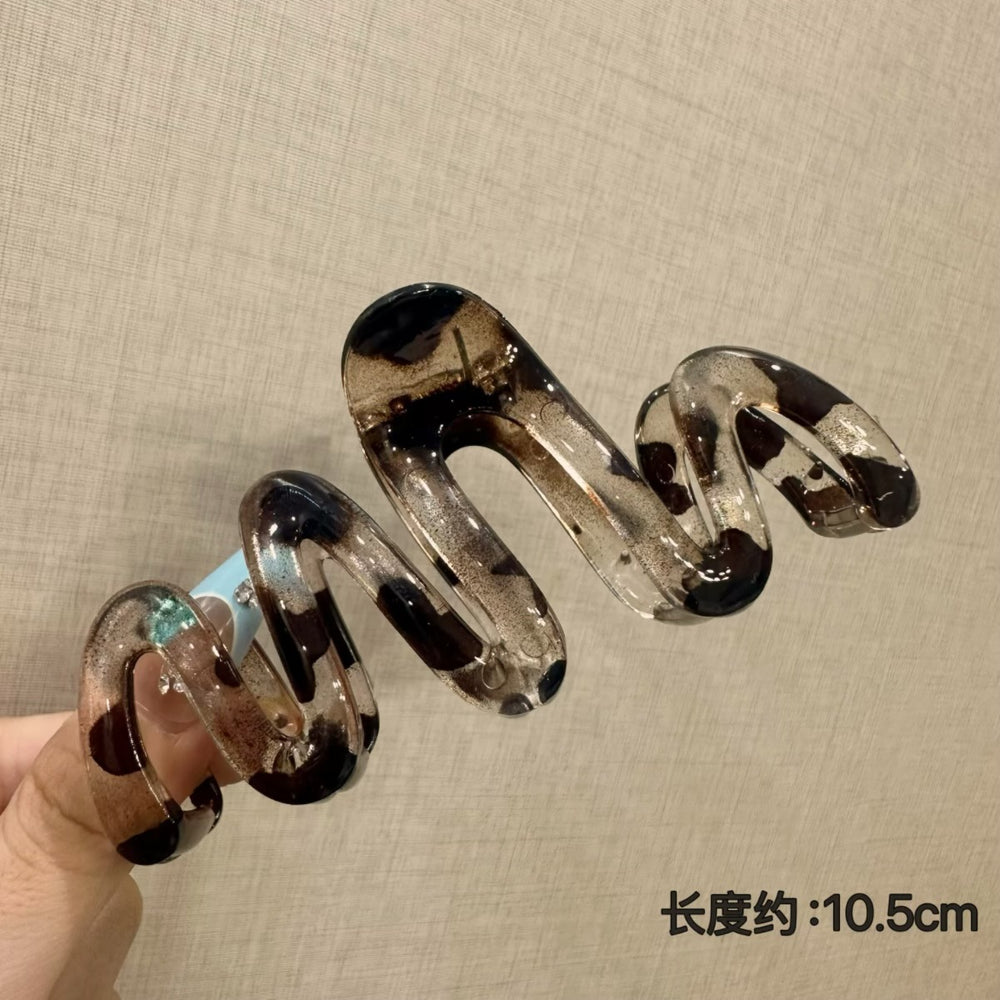 Japanese style classy cute transparent white polka dot fashion multi-hair sweet large size back of head shark girl hairpin hair accessories