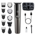 Multifunctional 5-in-1 electric hair clipper, waterproof digital display hair trimmer, men's grooming kit, waterproof digital display trimmer