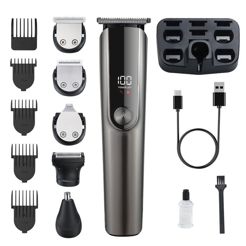 Oil head clipper cross-border hair salon carving professional electric hairdresser portable for home shaving digital display men electric clipper