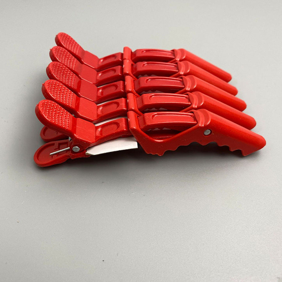 plastic alligator clip duckbill partition clip hair clip hair dyeing tool hairdressing supplies multi-color wholesale 5-pack
