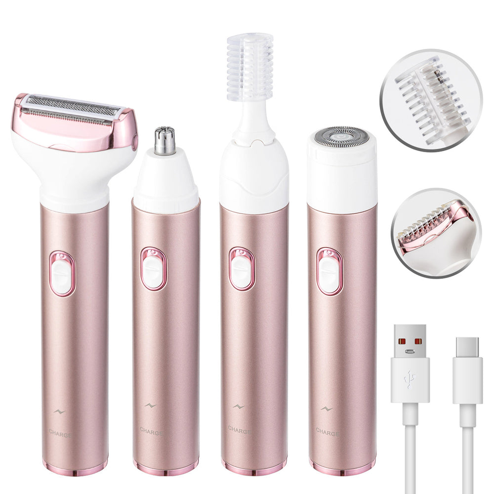 Portable underarm hair remover, leg hair trimmer, and intimate area shaver - women's full body washable electric shaver