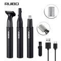 2-in-1 portable aluminum alloy nose hair trimmer electric eyebrow trimmer usb rechargeable women's shaving suit