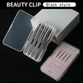 Stainless steel black slant tip tweezers - eyebrow, beard & hair removal tool - wholesale beauty tools