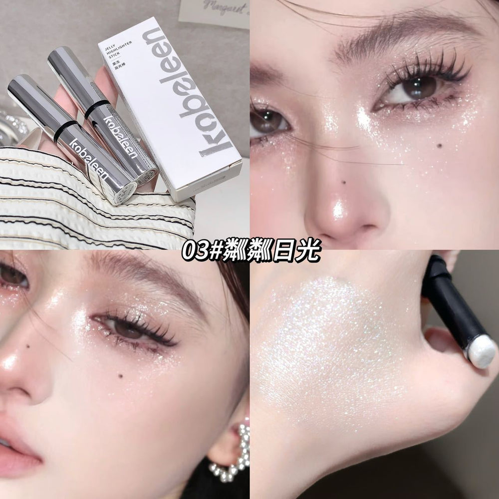 Makeup kobeleen jelly highlight stick pearlescent flash clear water-glow skin stereo brightening lying silkworm eye shadow stick
