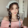 French lace triangle scarf women's retro decorative headscarf hairband mesh summer head wrap pastoral headband elegant hair accessories
