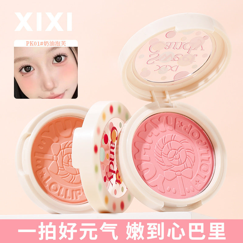 Makeup xixi sweet pink blush expansion and contraction color vitality girl brightening contour matte single color blush