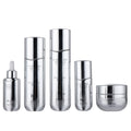 New electroplated silver glass bottle - press-type essential oil bottle, lotion bottle, 120ml/50g cream jar, cosmetic packaging material