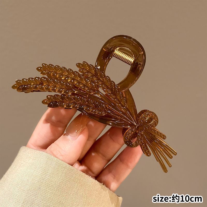 Wheat design classy hair clip, back of head, hair clip, women's summer large size elegance shark clip hair accessories