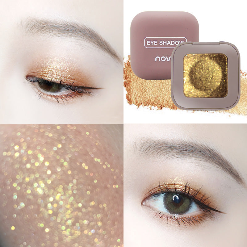 Makeup novo keyboard fingertip eyeshadow sparkling super shiny powder long-lasting non-removing makeup mashed potato single color eyeshadow palette