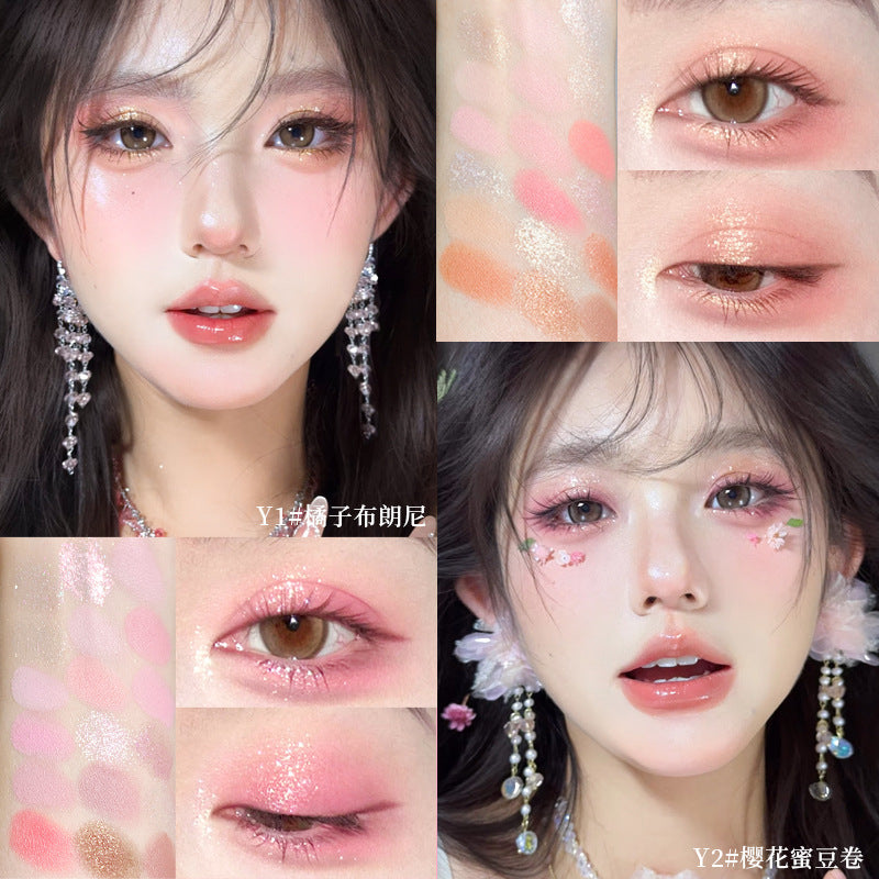 Xixi dream secret eighteen color eyeshadow palette pearlescent matte flash atmosphere eye makeup blush highlight all-in-one palette