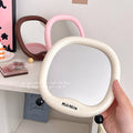 【sweet potato's pick】cosmetic mirror - portable folding makeup mirror with plastic storage, perfect for home, dorm, or office