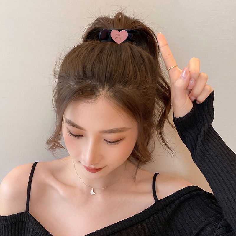 Letter love hair clip high ponytail fixed clip popularsweet grab clip female ball head back of head ponytail clip