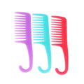 Colorful large curved comb long hair comb large tooth wide tooth curved hook parting comb men's women's for home plastic comb
