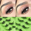 fox style false eyelashes glue style 10 pairs of fashion thick oblique flying stage makeup hard stem false eyelashes one piece