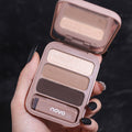 Novo three-color eyebrow powder for beginners - waterproof, long-lasting, smudge-proof, makeup artist-grade shading powder for hairline definition