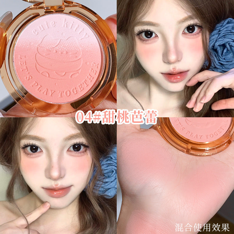 Xixi maoqu baking two-color gradient blush expansion and shrinkage color brightening and contouring all-in-one palette nature nude makeup rouge