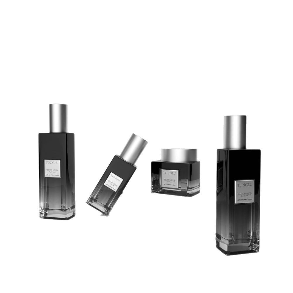 Manufacturer supplies cosmetic glass bottle suit packaging material 120ml lotion essential oil press bottle 50g cream bottle